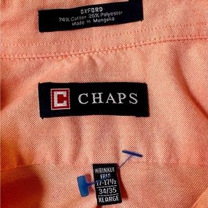 Orange Chaps Oxford 17-17.5–34-35 Oxford Long Sleeve Button-Up